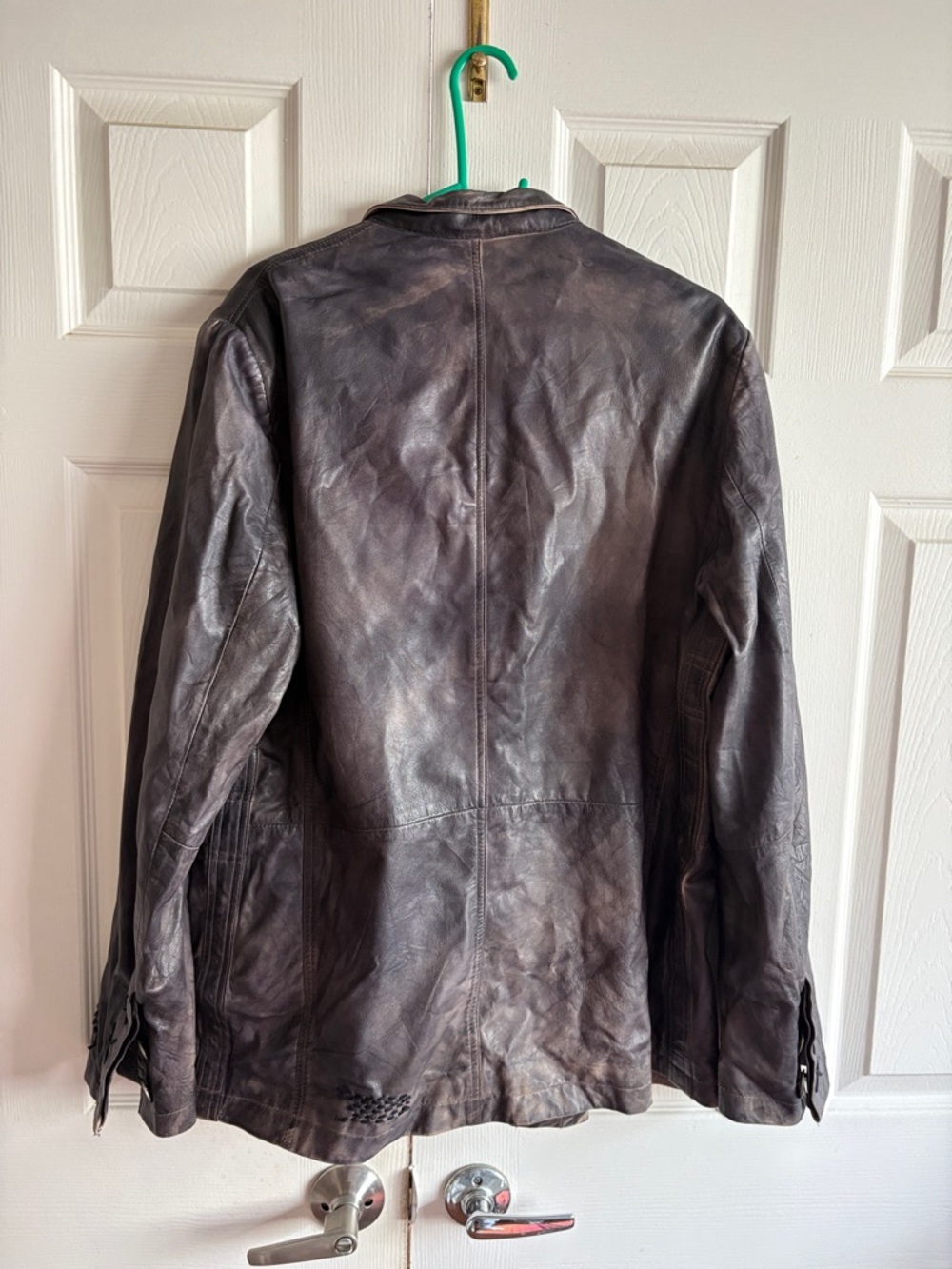 Royal Underground Brown Distressed Leather Jacket - Picture 10 of 10